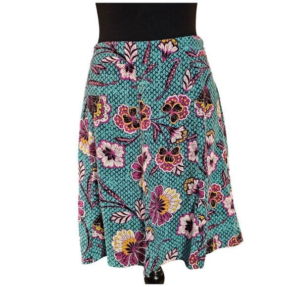 Loft Womens Floral Print A-Line Swing Skirt 100% Rayon Size 4 - Picture 1 of 4